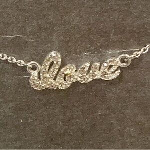 Vintage Piece NWT Vintage Silver Plated 'Love' Necklace ❤️